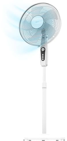 Cecotec Golvfläkt med justerbar höjd EnergySilence 515 MaxFlow White Heat. 45 W diameter 40 cm 5 blad, 1h timer, 3 hastigheter och automatisk svängning, höjd upp till 135 cm, vit