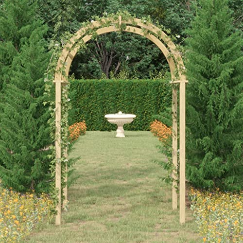Ordellia Arco para rosas 141 x 97 x 243 cm, madera maciza de pino verde impregnada, enrejado para jardín, para rosas clemátides, entrada, ayuda robusta para escalada