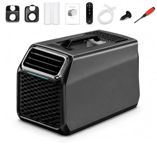 Condizionatore Portatile per Camper e Tenda, 5000 BTU Climatizzatore Mobile 3 in 1 con Modalità Sonno Silenziosa e Deumidificatore, per Van, Camion, Studio, Hotel, Vacanze
