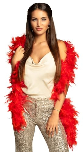 Boland – fjäderboa, längd ca 180 cm, kostymtillbehör, Charleston, 20-talet, flapper, karneval, temafest