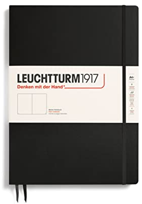 LEUCHTTURM1917 330754 Notizbuch Master Slim (A4+), Hardcover, blanko, schwarz