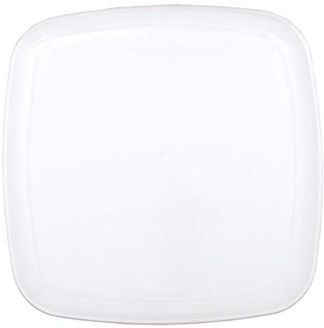 Amscan Plateau carré Blanc 35,5 cm-1 pièce, 35,6 cm