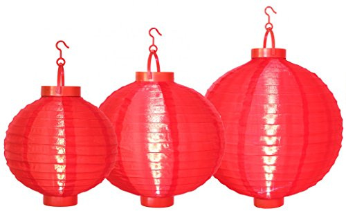 Star 700-81 Kit de 3 Lampions à DEL 0,064 W Rouge 31,5 x 30 x 30 cm