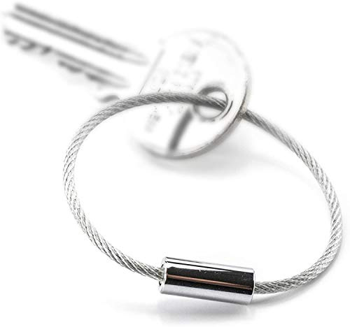 TROIKA Basic set 99Z202 – 5 trådslingor för TROIKA LED-nyckelring – 14,5 cm lång, glänsande – silver