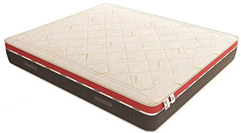 Baldiflex fickfjäderkärna madrass med memoryskum, Energy 800 fjädrar + 5 cm minne, 7 olika zoner, 100 testnoter, höjd 26 cm 160 x 200 cm röd