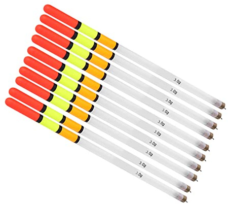 Keenso Angelposen Set, 10 STK. Robuste Kunststoff Hohl Angelposen Angeln Bobber-Sortiment Angeln Schwimmer Fischfutter Köder Zubehör für Seefischen, Felsfischen, Eisfischen, Bachfischen (3.0 Weiß)