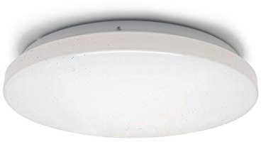 LED Universum flache Deckenleuchte Sternenhimmel rund 31cm weiß matt 18 W | Glitzereffekt und CCT-Farbwechsel. Helle 1080 Lumen bei 18 Watt Verbrauch für Wohn-, Schlaf- und Kinderzimmer