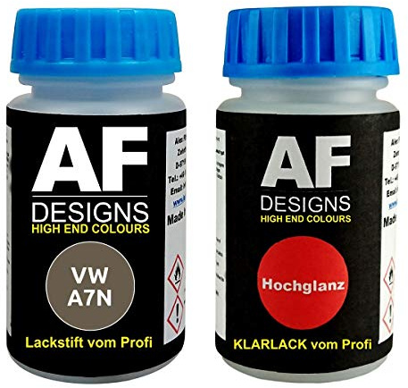 Alex Flittner Designs Lackstift-Set für VW A7N Limestone Grey Metallic | Lackstift Set geeignet für Farbcode: A7N und Farbname: Limestone Grey Metallic