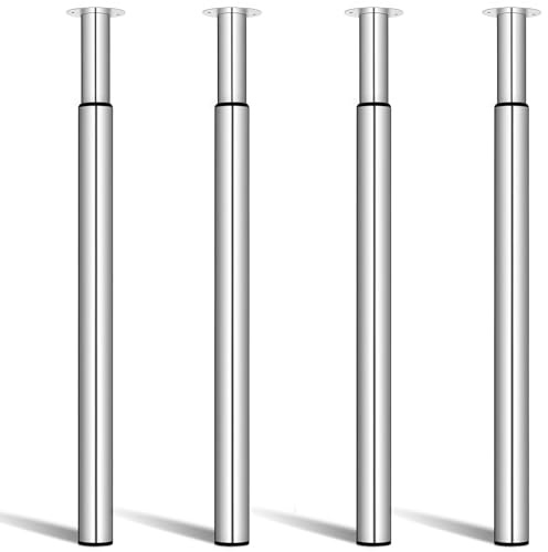 Adjustable Table Leg 710–1100mm,Silver Metal Breakfast Bar Support Leg 4pcs | Heavy Duty Steel Worktop Support for Kitchen Island, Office Desk & DIY Furniture