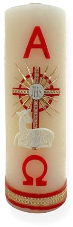 Cirio Paschal Candle Easter Lent Holy Week Cirio Pascual Lamb Cross Alpha Omega 6x2