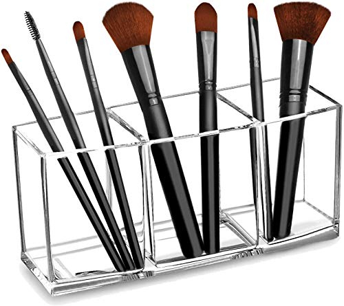 Klar Premium Acryl-Make-up-Pinsel - 3-Fach-Display-Halter für Kosmetik