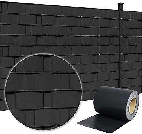 LZQ Bandes brise-vue en PVC extra épaisses, opaques, double fil avec 60 clips de fixation pour clôture de jardin ou balcon, 130 m x 19 cm, Anthracite