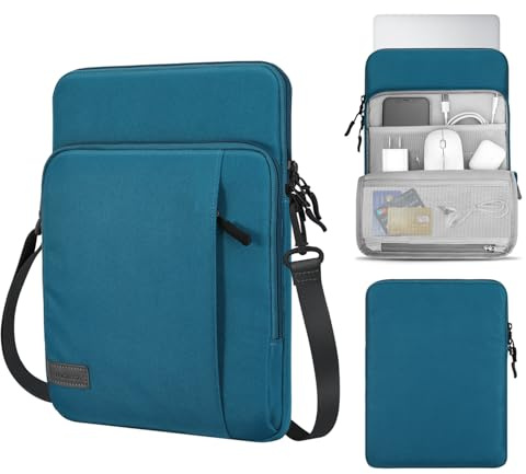 MoKo 13,3 Zoll Laptop-Tasche | Laptop-Tragetasche passend für MacBook Air 13 M3 M2 -, MacBook Pro 14 M3 M2 -, Tab S8+ 12, Pfau Blau