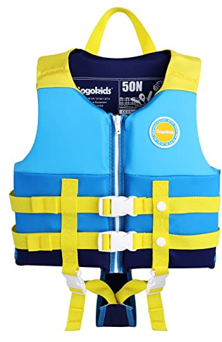 Gogokids Toddler Swim Vest Toddler Floaties Swim Vest for Kids 2-3-4-5-6-7-8-9 Years Old Swimming Pool Floats for Kids 30-50-70 Pounds Buoyancy Swimming Aid Floaties Boys Girls in Beach, Pool, Puddle