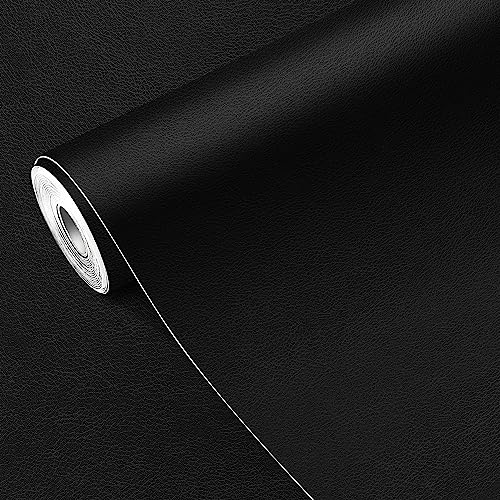 MICTER Patch di Riparazione in Pelle 40 * 300 cm, Toppe per Riparazione Autoadesive in Pelle, Grande Pelle Adesiva per Riparazioni per Divano, Sedile Auto, Mobili, Tappezzeria (Nero)