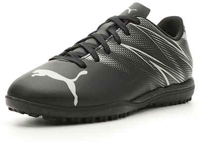 PUMA Attacanto Turf Trainings-Fußballschuhe für Kinder, unisex, Puma Schwarz-Silber Mist, 4.5 Big Kid