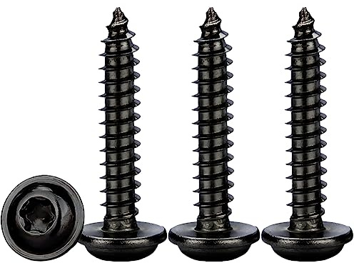 Drenky Viti per Legno Torx M4x18mm,50 Pezzi Viti Autofilettanti con Rondella Acciaio Inox A2 V2A Nero Viti Autoperforanti a Testa Bombata Elevata Durezza,Filettatura Completa Metrica