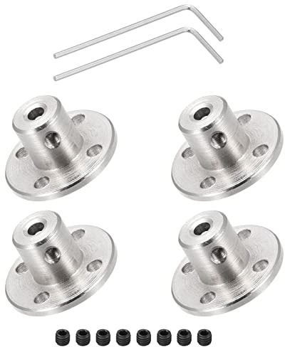 DMiotech 4 Paquet 3.17mm Bride Accouplement Connecteur Rigide Guide Arbre Support Coupleur Arbre Accouplement avec M1.5 Hex Clé et Vis pour Bricolage RC Modèle Moteurs