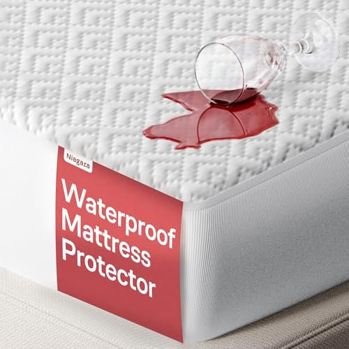 100% Waterproof King Mattress Protector - 360 Pad Protection Against Spills, Stains & Accidents for Parents & Pet Owners - Noiseless & Cooling Viscose Made from Bamboo (White)