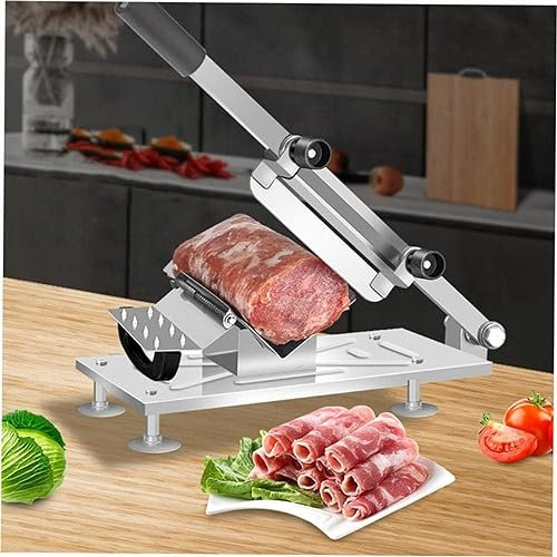 trancheuse à jambon Trancheuse à viande surgelée Trancheuses à viande manuelles, machine à trancher l'agneau manuelle en acier inoxydable Machine de découpe de viande surgelée Coupe-rouleaux de feuill