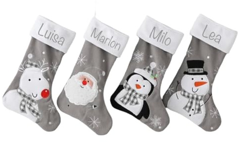 Personalisierter Nikolausstiefel mit Name, Weihnachtsstrumpf, Nikolausstrumpf, Weihnachtsdeko Kamin, Weihnachtssocke,Weihnachtsgeschenk Kind