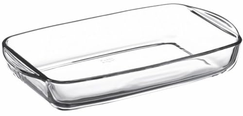 COSE DA CASA Pirofila in vetro 33x19 cm teglia rettangolare con manici per forno a microonde piano cottura gas vetro ceramica elettrico