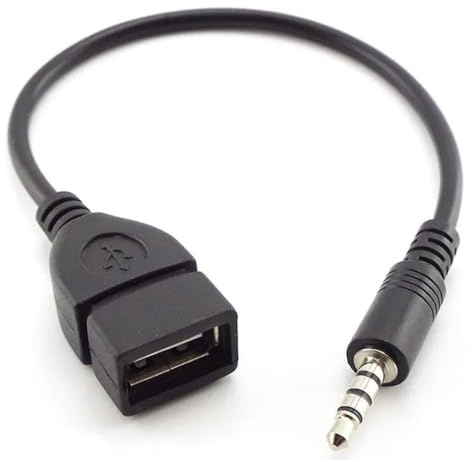 3.5mm Male AUX Audio Plug Jack to USB 2.0 Female Converter Adapter Cable for Car Aux Port Mp3 Players OTG Converter, Data Cord, And Aux Port Connection for MP4 Player (Car Needs Decoding Function)
