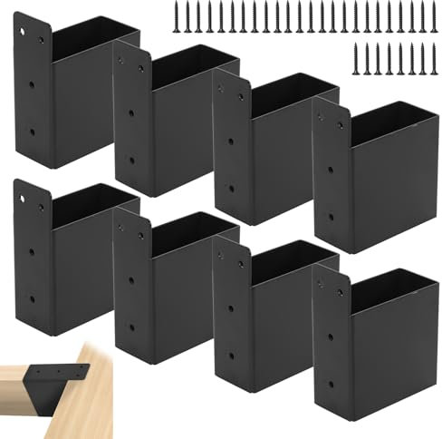 Rasugarlary Staffa per pergola, 5,1 x 10,2 cm, 8 pezzi, staffe per ringhiera superiore, resistenti, verniciate a polvere, kit per pergole in legno fai da te (con viti)