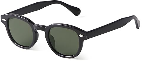 LHSDMOAT Lunettes de Soleil Vintage Ovale Années 70 Style Depp - Unisexe - UV400 Protection Totale - Conduite, Voyage, Sport, Festival (Carnaval)​