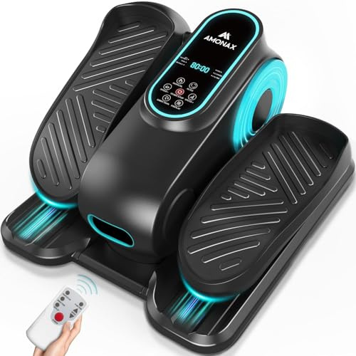 Amonax Electric Pedal Exerciser, Seated Elliptical Machine Cardio Under Desk Exercise Bike, Mini Cycle Trainer for Elderly, Sit down Foot Step Machine Leg Exercise Equipment for Home Use