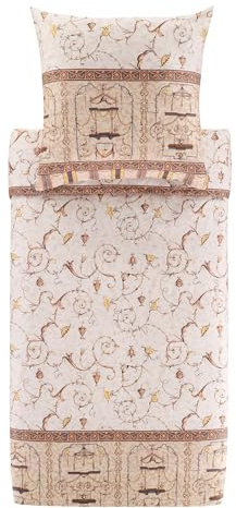 Bassetti Mako Satin Bettwäsche Oplontis 4M Beige 155x220 + 80x80 cm