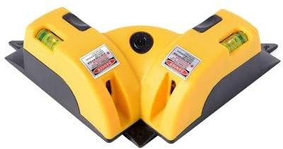 Right Angle Laser Level, 90 Degree Laser Leveler Self Leveling Laser Level, Vertical Level Cross Beam Tool for Construction Picture Hanging Tile Laying, Yellow