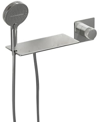 Rubinetto Vasca da Bagno con Doccetta a Cascata Cromato Miscelatore Doccia Incasso con Deviatore Kit Doccia con Soffione e Doccetta
