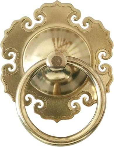 Türklopfer, Ring-Türklopfer, Haustürklopfer, 1 Stück Türgriff for den Innenhof, Türklopfer aus reinem Kupfer, antiker Türgriff, Holztür, Dekoration, Tür(GOLD,8CM)