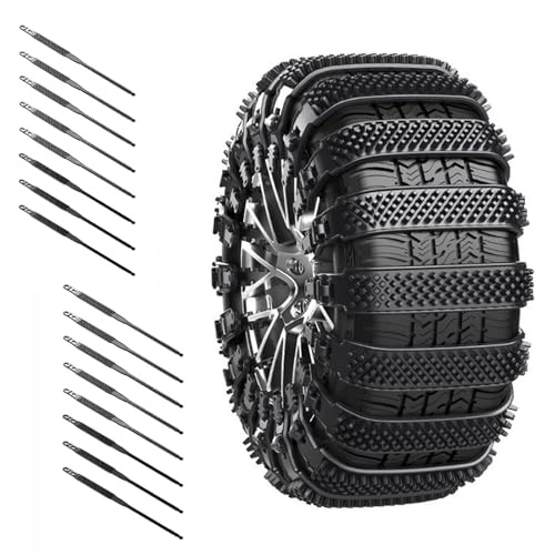 LNZKX Catene Neve Auto per VW Touran II I (Type 5T 1T GP2), Reusable Catene Regolabili Antiscivolo Auto Fascette Cavi per Pneumatici da 165-275mm,16Pcs-Black