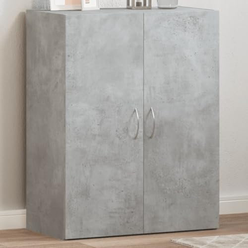CFODOJ Schränke & Aufbewahrung, Aktenschränke, Aktenschrank, Betongrau, 60 x 32 x 77,5 cm, Holzwerkstoff