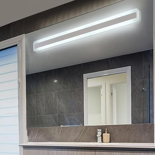 GZZBMY LED Spiegelleuchte Bad Aluminium Badleuchte Wand Badezimmer Spiegellampe 3000K/6000K Innen Wandlicht Moderne Wandbeleuchtung IP44 Wasserdicht Wandleuchte für Korridor (Weißes Licht,100cm)