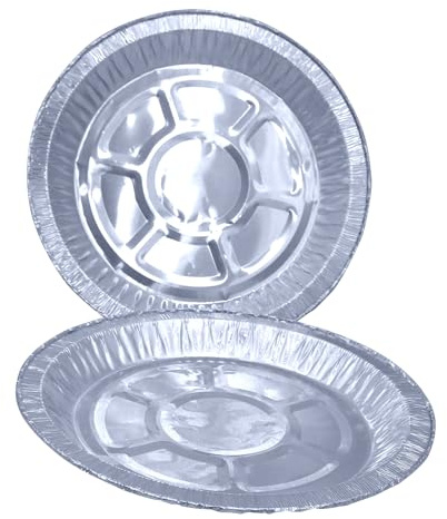 Sunrise Packaging 100 x Round Aluminum Foil Pie Plate 7 inch (169mm x 14mm) – Recyclable, Durable & Food-Grade Flan Foil Plates for Baking Pies, Tarts, Quiches & More