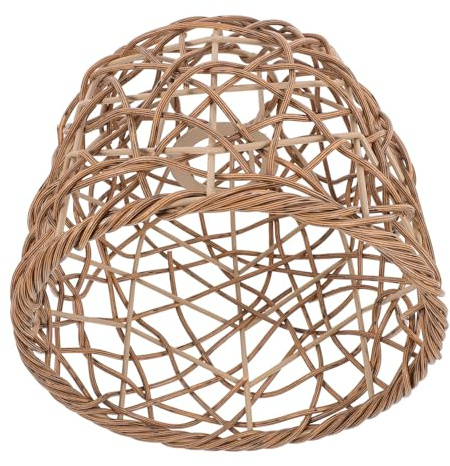 SHINEOFI Paralume intrecciato cestino paralume Rattan coperture per plafoniere boho vita paralume in rattan cesto paralumi chiari per lampade ferro da stiro Light Brown