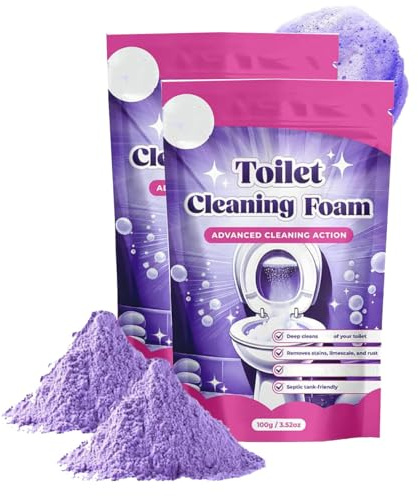 Toilettenreiniger, verbesserter Toilettenreinigungsschaum, berührungsloses Toilettenreinigungspulver, für blitzsaubere Toiletten ohne Aufwand (2 Beutel)