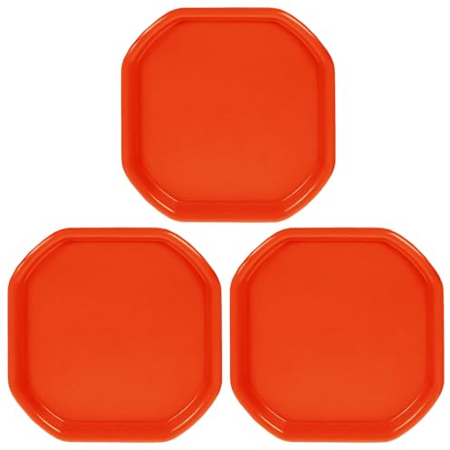 (Set of 3) Small Plastic Mixing Tray Water Play Builder Equipment Sand Pool Pit Tray Water Game Garden Beach Tuff Toddlers Messy Activities For Cement Mortar & Sand Plastering 70x70 CM (Orange)