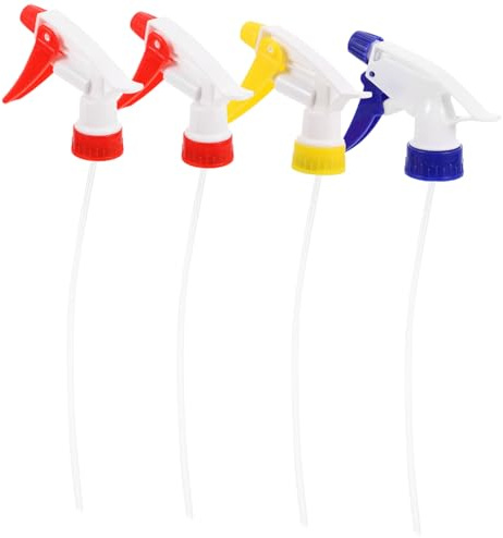 HANABASS Testine Spruzzo per Bottiglie Set 4 Pezzi, Accessori Sostitutivi per Flaconi Spray Piante e Pulizia Casa, Ugelli Plastica Resistenti e Riutilizzabili per Irrigazione Stile Casuale