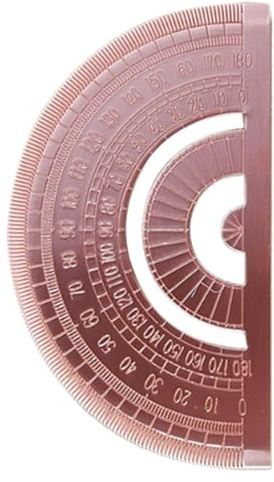 Transportador angular de metal, herramienta de medición de ángulo, herramienta transportadora de precisión de metal de 180 grados para carpintería, construcción, dibujo, geometría, estudiantes