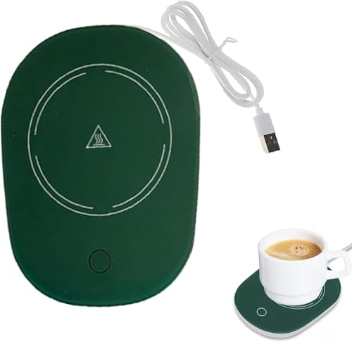 Scalda Tazza USB,Scalda Tazza,Scaldatazze da Caffè,Scaldatazze Bevande,Sottobicchiere Elettrico,Utilizzabili per Caffè,Latte,Tè,Acqua,Regalo di Natale,Ldeale per la Stagione Invernale (Verde)
