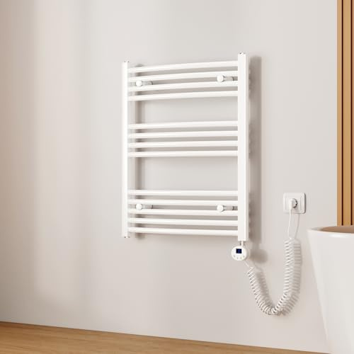 EMKE Secatoallas Eléctrico con WiFi Termostato,75 x 60 cm, Blanco | Radiador Toallero Eléctrico para Baño, 300 vatios,Toallero Electrico Baño