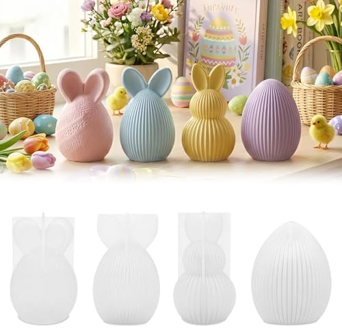 exatta Confezione da 4 Stampi In Silicone per Coniglietti 3D
