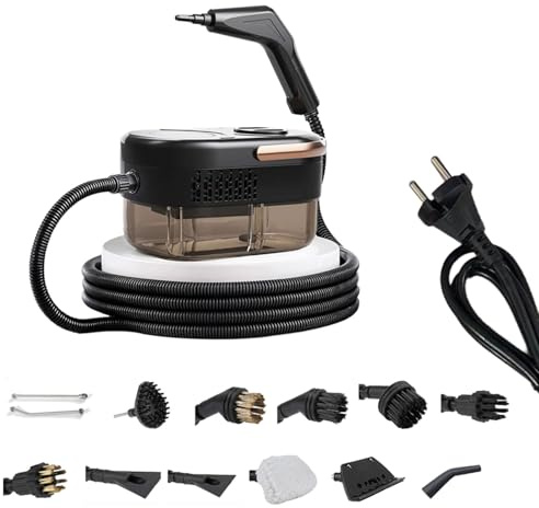 BUBEFSKD Pulitore Nebbia Mano Professionale 1200W con Funzione Telecomando Touch 6 Impostazioni Variabili 1200ml Cisterna Multiplo Volti 220V Compatibile Grande Capacità