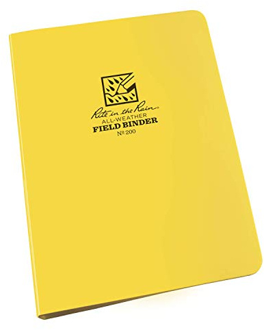 Rite in the Rain Weatherproof 1/2 Ring Binder, 5.625 x 7.875, Yellow Binder (No. 200),7.875 x 5.625 x 0.75 inches