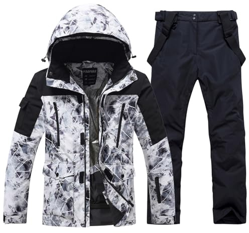 GS SNOWING Men's Jacket and Pants Set Insulated Waterproof Waterproof Snowboard Snowsuits for Snow Sport