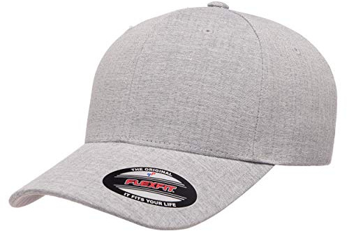 Flexfit Men's Heatherlight Cap, Melange Silver, L/X-Large